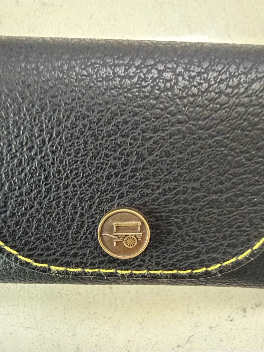 Authentic MOSCOT NYC Black Eyeglass Case Yellow Stitching Snap Closure Case Only